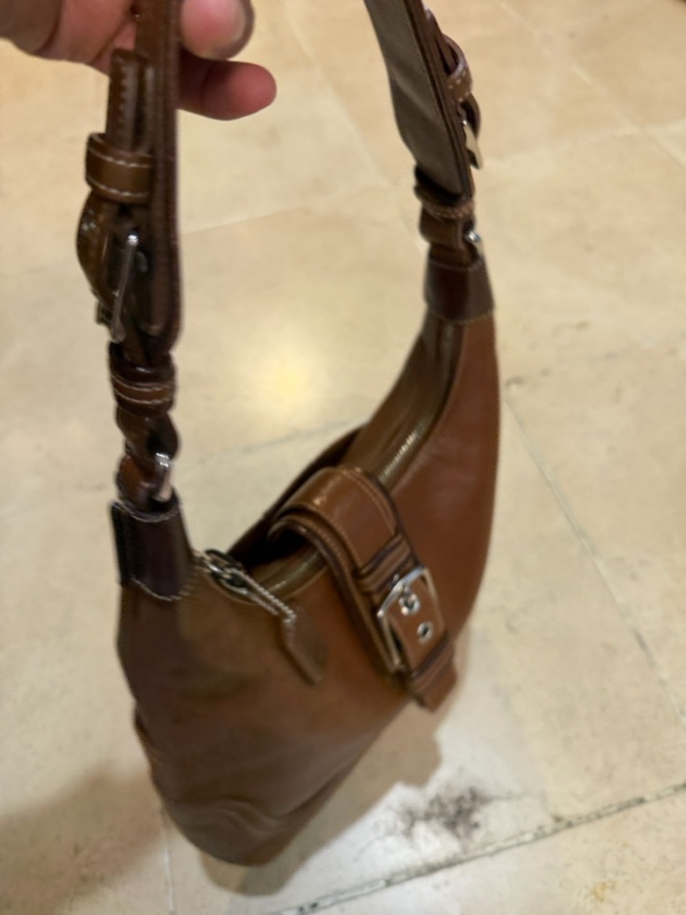 VTG Y2K COACH 7463 Hampton Soho Hobo Brown Leather Shoulder Bag Purse w/ Tag - Picture 3 of 7